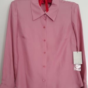 100% silk pink blouse Never worn. Tag still on!